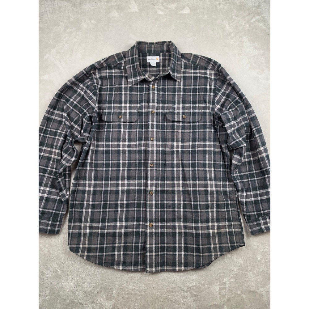 Carhartt Hubbard Flannel Shirt Mens XL Plaid Long Sleeve Button Up 100122 Work